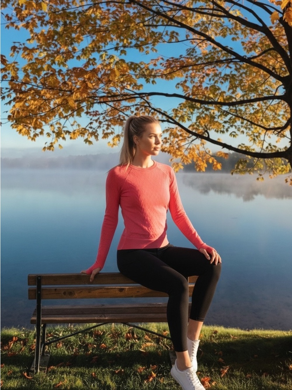Lululemon Rest Less Pullover in Coral Flash Light Tone Fits Like S/M